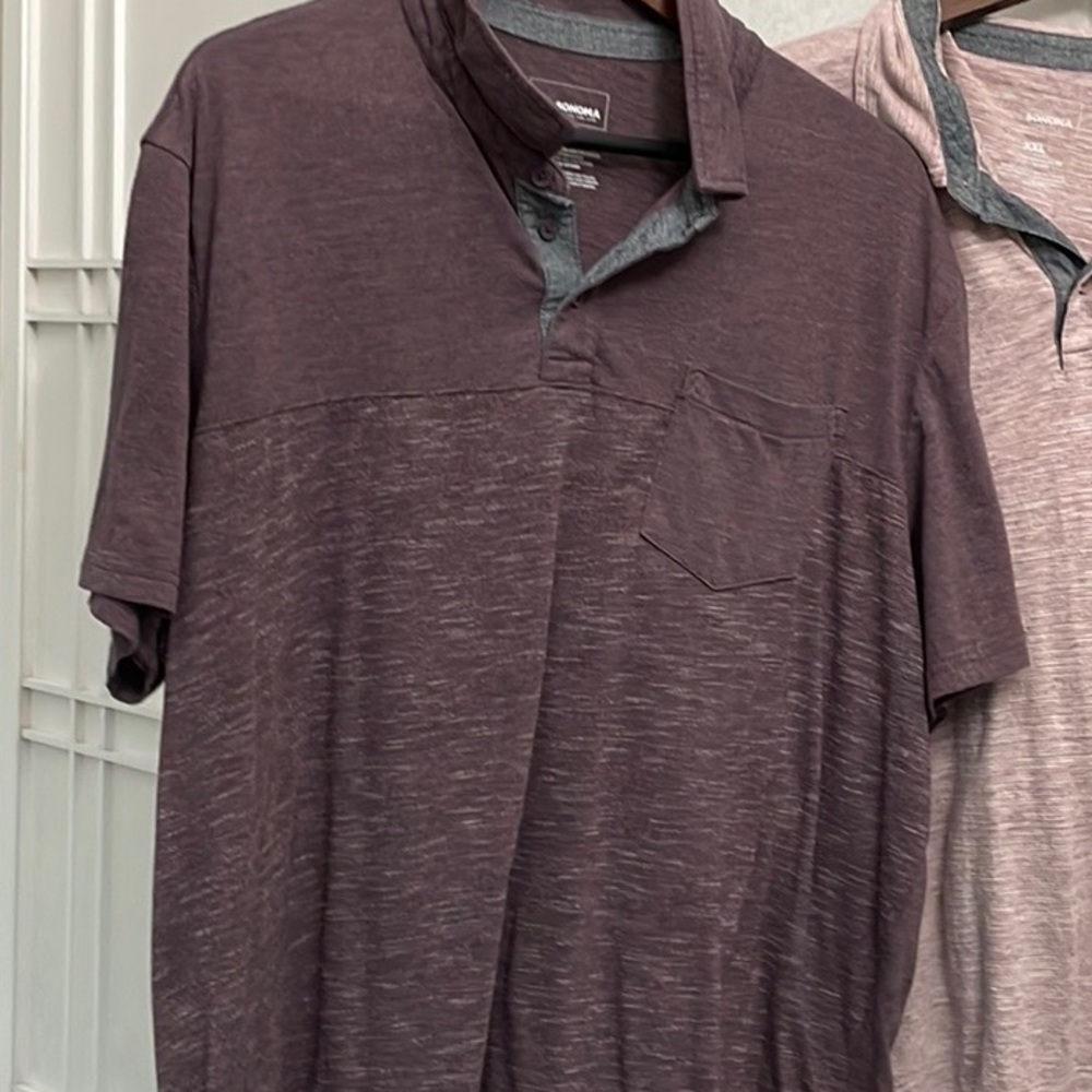 Mens polo in a unique purple red! Like new maybe never worn!
